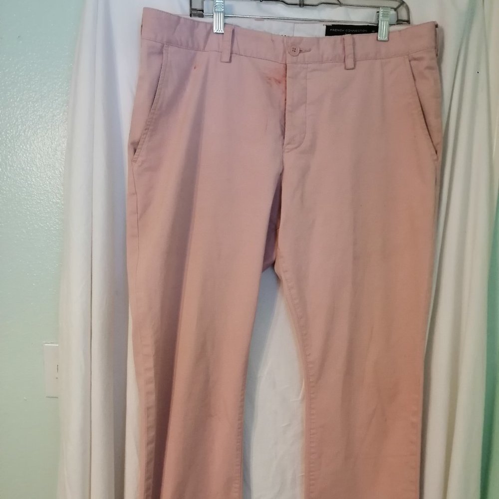Men's French Connection Khaki Pants Pink, Size 36, Pre-Owned